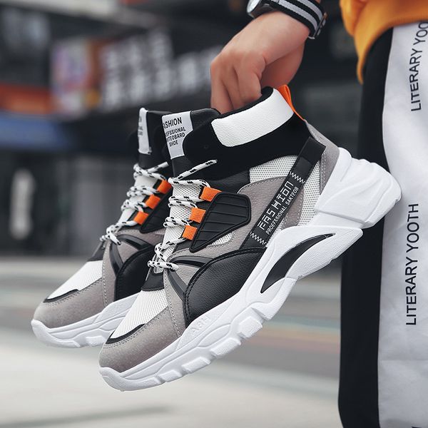 

sports autumn running casual dad's trendy men's basketball sho, Black
