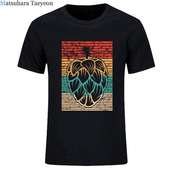 

men's t-shirts retro hops craft beer t shirt building summer style formal cotton designs crew neck fit o-neck shirts men, White;black