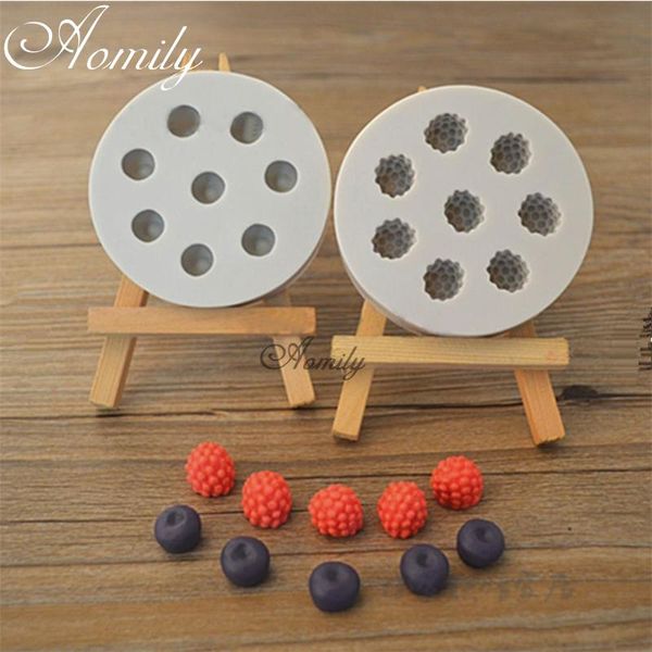 

baking moulds aomily 8 holes 3d blueberry raspberry shaped silicone soap candy fondant cake chocolate kitchen mould cookies diy mold
