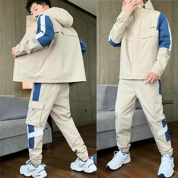 

men's fashion tracksuits 2021 new men hip hop sweat male patchwork clothes sweatshirts + sweatpants track suit sets kc8m 83re, Gray