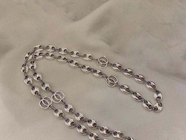 

chains 2021 trendy original necklace letter wedding couple heart and pendants for women sets, Silver