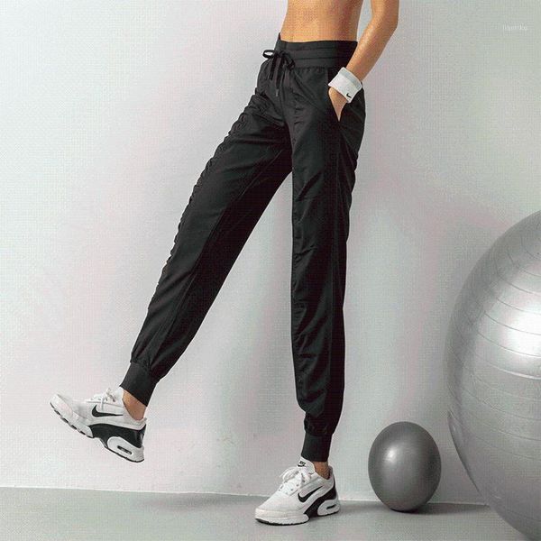 

running pants quick dry sport women breathable elastic waist jogging spandex women's sweat gym workout tights1, Black;blue
