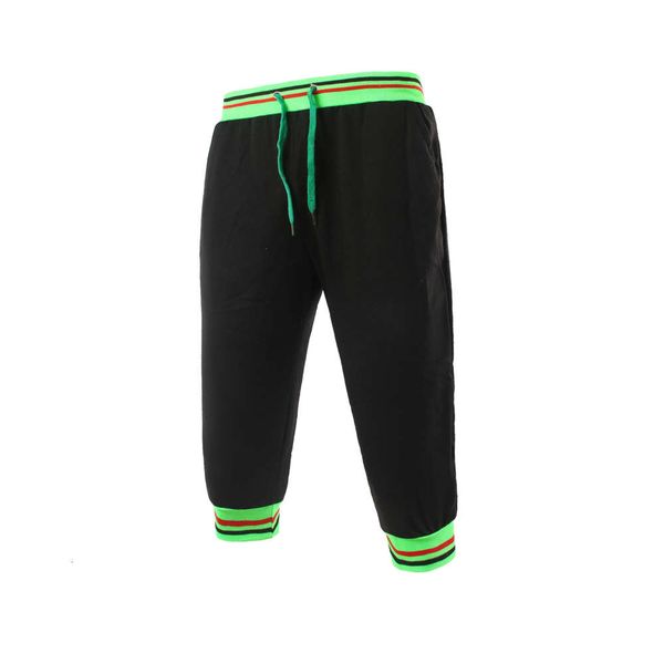 

sports casual shorts youth fashion capri leggings men's pants, Black