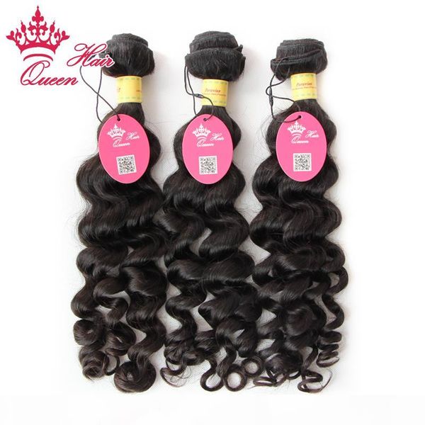 

queen hair 3pcs lots more wave peruvian virgin hair unprocessed, Black