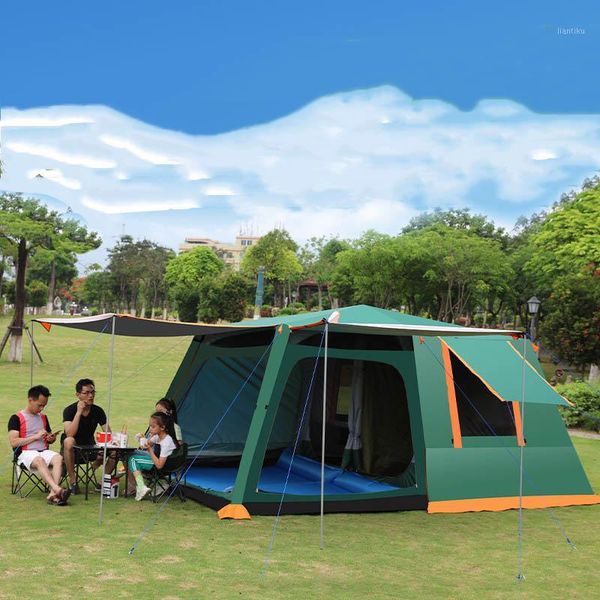 

tents and shelters outdoor 5-8 person automatic speed-opening tent camping family self-driving tour two-room one-living equipment1