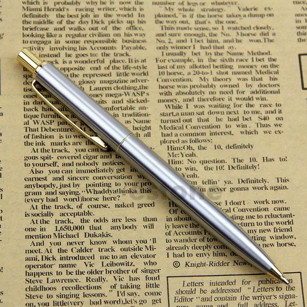 

new baoer 37 stainless steel push ball point pen, Blue;orange