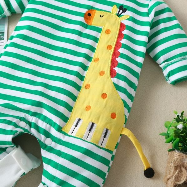

infant girl boy romper cartoon animal giraffe baby clothes newborn boys long sleeve cotton jumpsuits outfits 210309, Blue