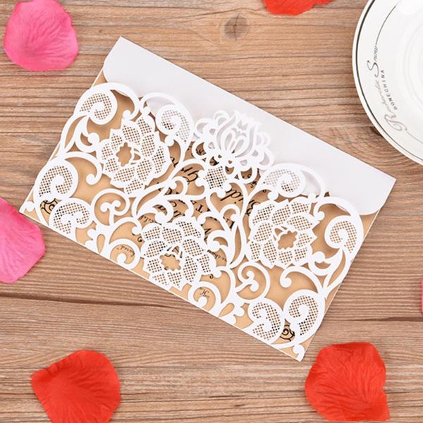 

greeting cards 10pcs pearl paper floral wedding with blank inner sheet invitations for birthday