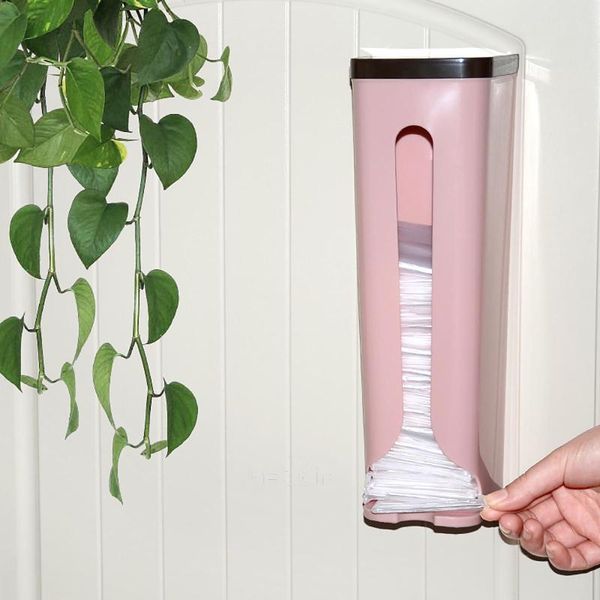 

1pc plastic garbag bag holder stand rubbish trash bag basket wall mounted hanging storage box organizer rack kitchen accessories