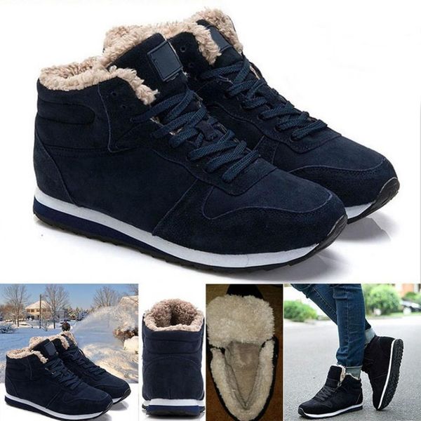 

couple snow boots old beijing cotton shoes high thickening 2019 warm men's winter plush leisure, Black
