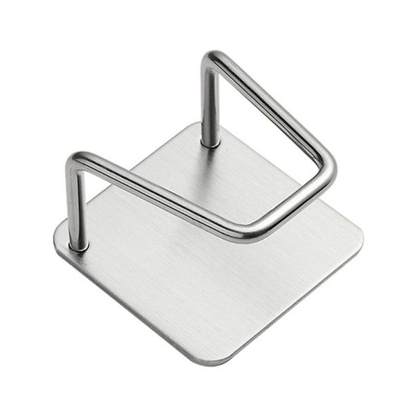 

hooks & rails self adhesive multi-purpose hook stainless steel kitchen bathroom wall door rack bag towel hanger silver holder