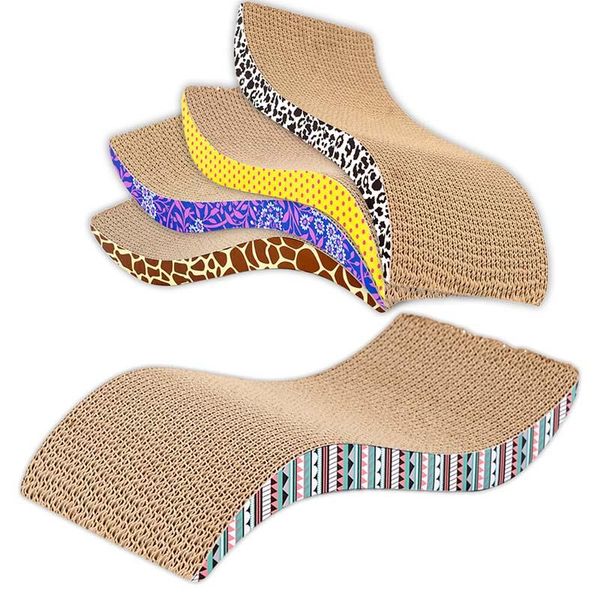

cat toys s-shaped scratch board with catnip lounge handmade cats scratcher scratching post interactive training toy for pet