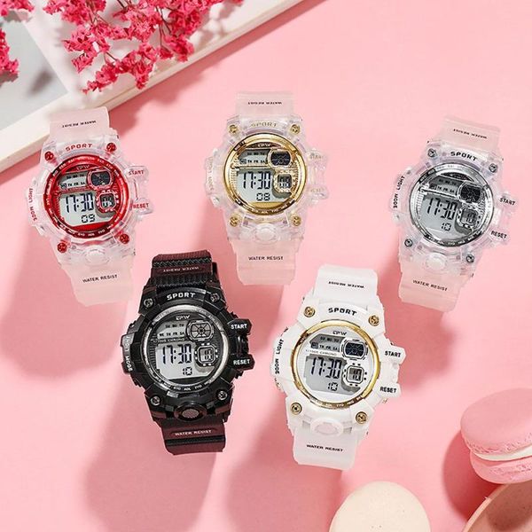 

wristwatches fashion luminous variety water proof transparent color watch miss youth, Slivery;brown