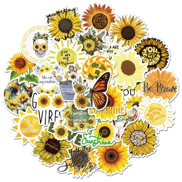 

10/30/50pcs sunflower you are my sunshine stickers skateboard guitar lapmotorcycle travel luggage classic toy sticker decal car