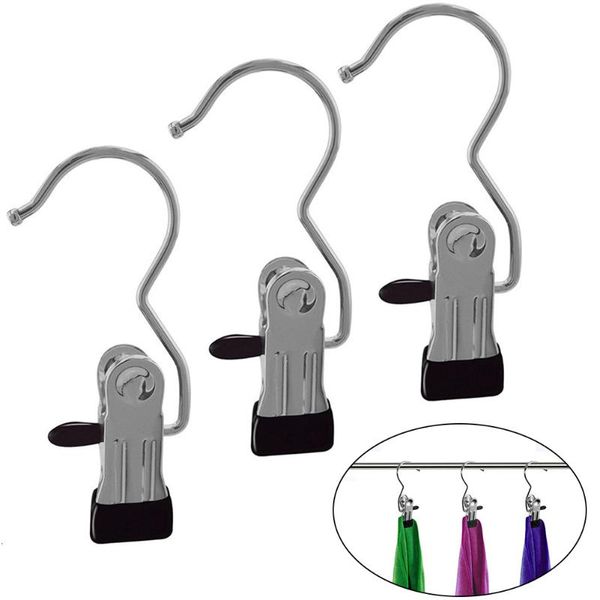 

12pcs stainless steel sock hook portable laundry hanging clothes pins travel home clothing boot hanger hold clips curtain