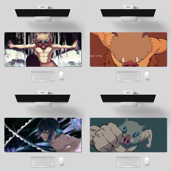

mouse pads & wrist rests inosuke hashibira demon slayer gaming player desk laprubber mat large pad keyboards notebook