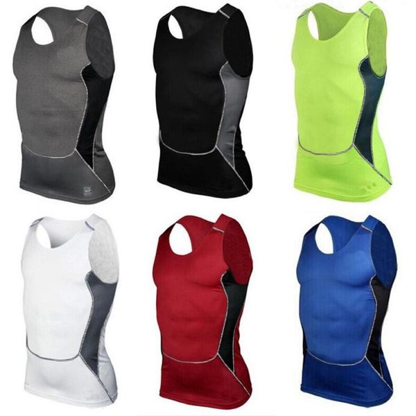 

men' tank men compression under base layer sleeveless vest t-shirt, White;black