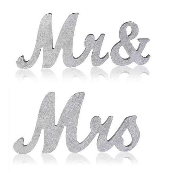 

party decoration practical boutique large vintage exquisite silver/golden mr & mrs signs wooden tanding letters for wedding sweetheart