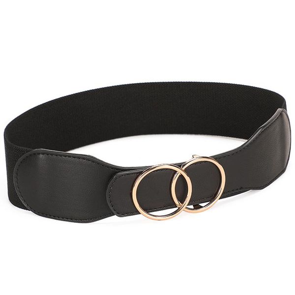 

himunu] new fashion pu leather woman belt dress coat luxury girdle wide elasticity belts for women girdleclothing accessories, Black;brown