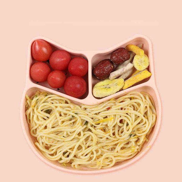 

2121 new baby safe silicone dining plate solid cute cartoon children dishes training tableware kids feeding bowls g1210