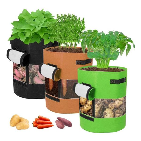 

planters & pots growing bag visualization plant grow bags with handles and flap window garden vegetables planter for potato tomato