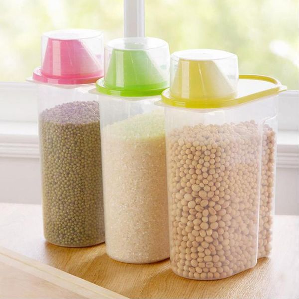 

storage bottles & jars food box plastic tank transparent dry dried container household kitchen