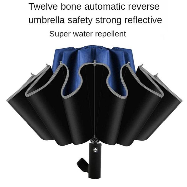 

umbrellas wind resistant fully-automatic umbrella rain women for men 3folding gift parasol compact large travel business