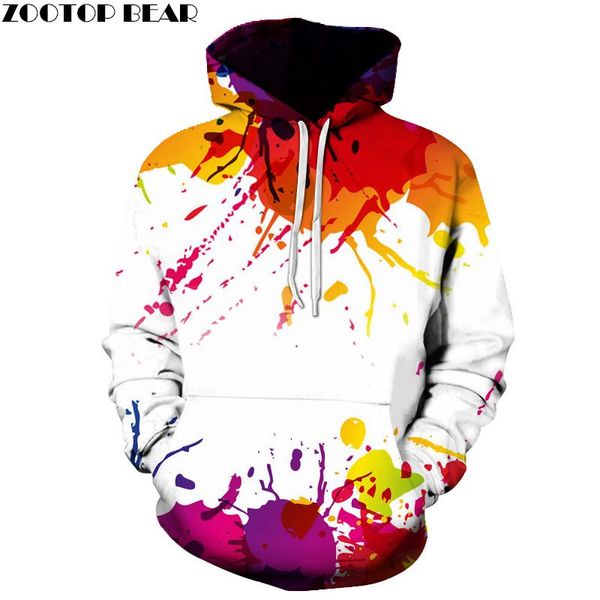 

women's hoodies & sweatshirts splashed paint 3d women men pullover plus size spring autumn causual fashion tracksuit brand quality jack, Black