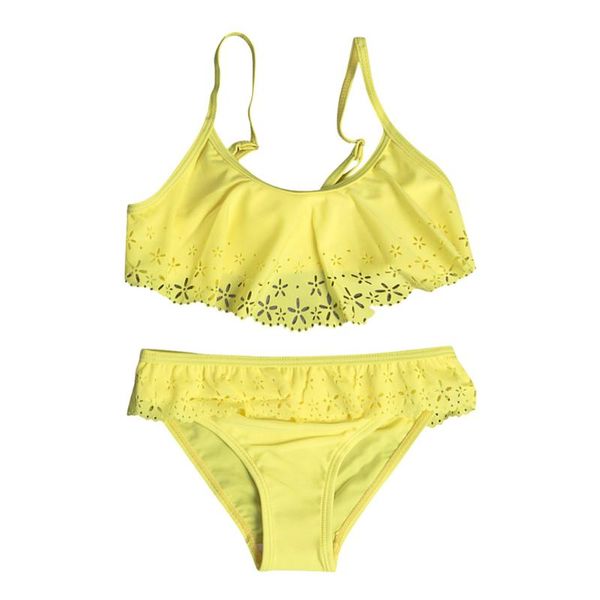 

one-pieces sagace 5-14 years children's girl bikinis solid yellow swimsuit toddler beachwear bathing suit baby girls summer clothes, Black