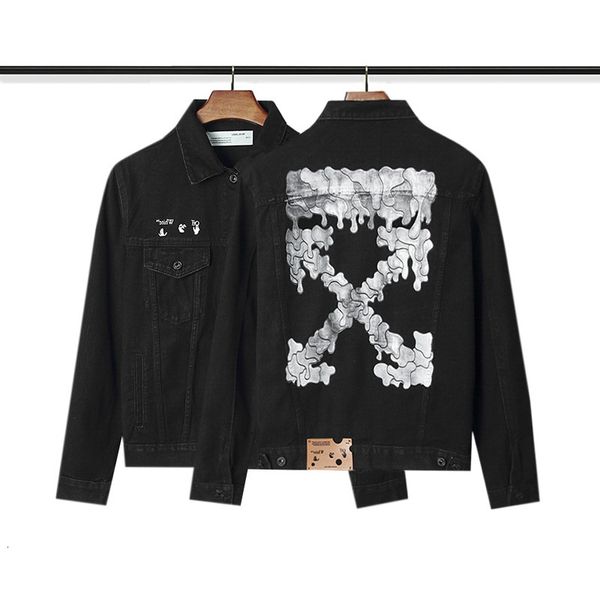 

off new grey arrow aw2021 print jacket cardigan button coat unisex, Black
