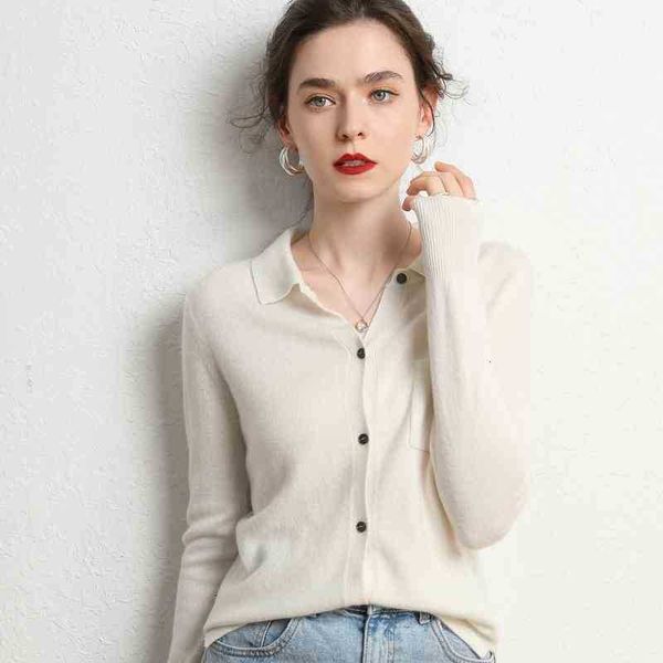 

women's knits & tees autumn and winter women's cashmere sweater slim fashion warm cardigan pure 100% msrp, White