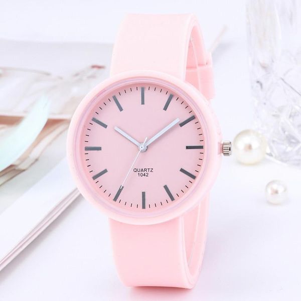 

wristwatches 2021 fashion women's watch ins trend candy color korean wrist silicone jelly clock gift, Slivery;brown