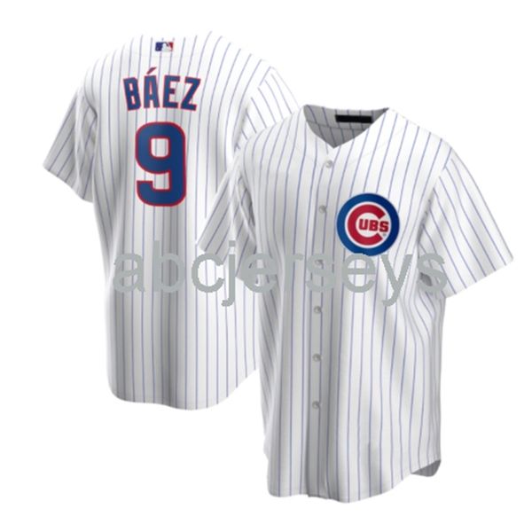 Javier Baez personalizado costurado # 9 STRIPE Baseball Jersey XS-6XL