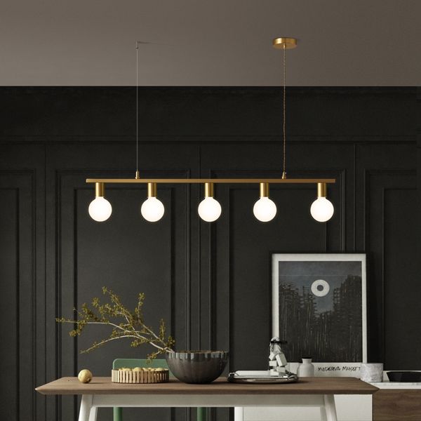 

modern copper gold line light suspension decoration room lamp h0pq