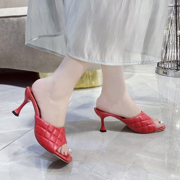 

med high-heeled shoes lady slippers soft luxury slides slipers women rubber flip flops comfort summer designer thin 2021, Black