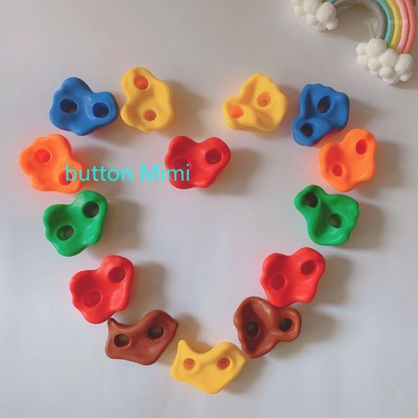 

cords, slings and webbing 10/15 pcs plastic kids rock stones hand feet holds grip kits games for children climbing equipment child game1