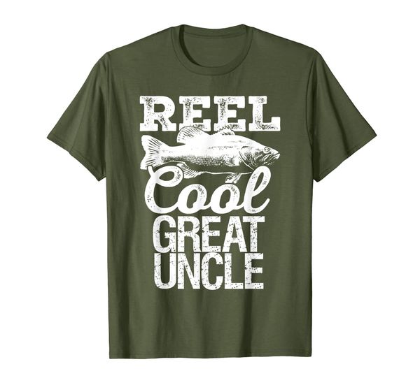 

reel cool great uncle fishing outdoor angler t-shirt, White;black