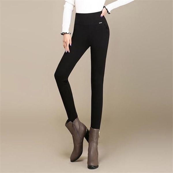

women's pants & capris woman spring plus size velvet pencil thick trousers female oversized fall stretch pantalons winter pantalones, Black;white