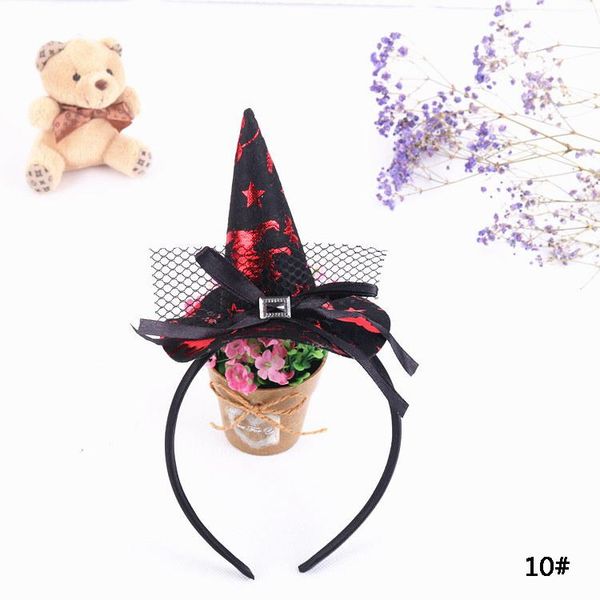 

halloween kid hair accessories witch hat headband bow lace children hair band halloween cosplay prop headdress head hoop vt0723
