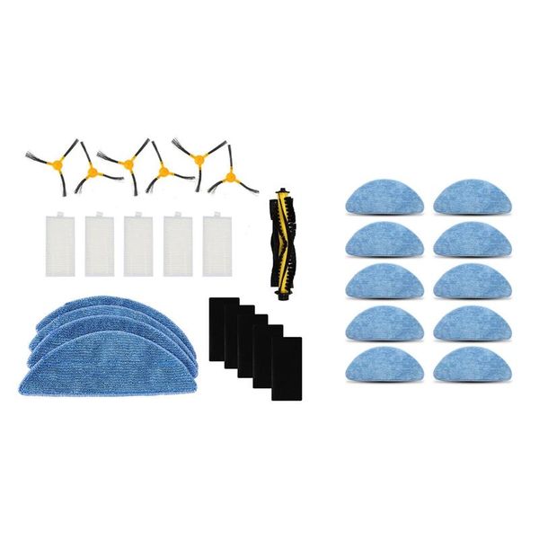 

vacuum cleaners 1set side brush hepa filter mop cloths roller for neatsvor x500 & 10pcs cloth replacement