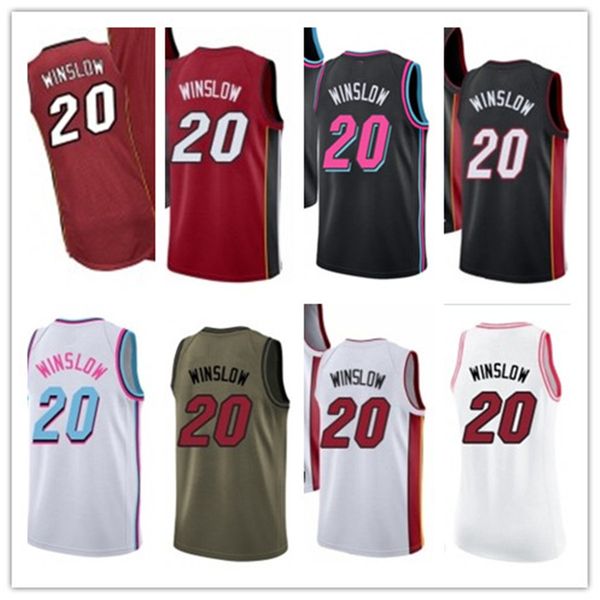 

custom leave name number 20 justise winslow white black yellow blue green brown basketball jersey men women youth jerseys, Black;red