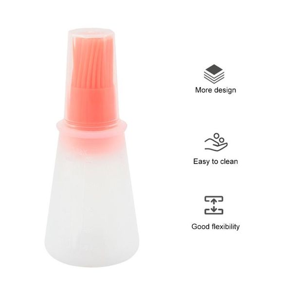 

tools & accessories 3 pcs silicone bottle with brush high temperature resistant barbecue baking pastry oil honey sauce