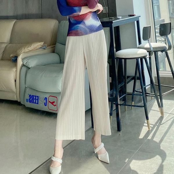 

women's pants & capris pleated wide-leg women autumn 2021 loose and versatile high waist drape apricot yellow slim casual, Black;white