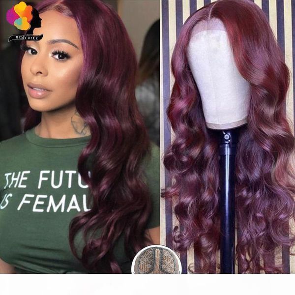 

remyblue 13*1 dark red burgundy body wave lace part wig pre plucked 150% human hair wigs peruvian remy lace human hair wig, Black;brown