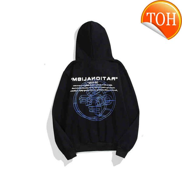 

stereo off letter printed 3d hoodie and geometric arrstyle hoodie coat, Black