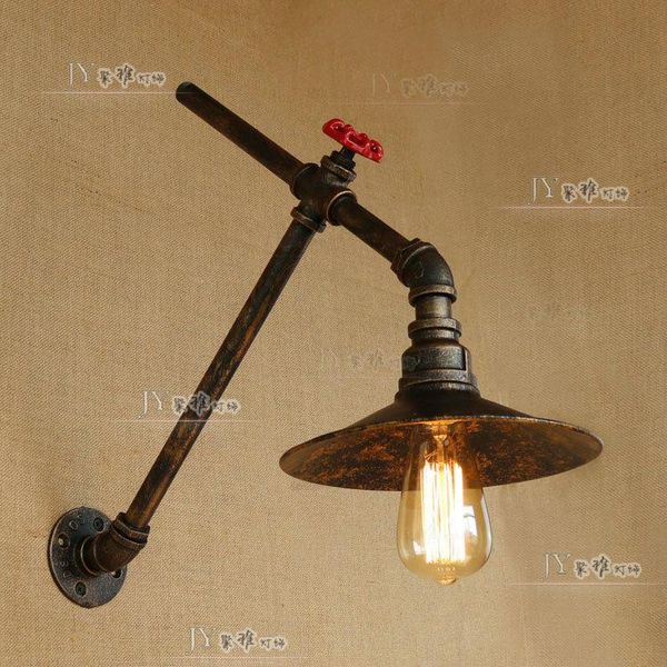 

wall lamp steam punk loft industrial iron rust water pipe retro vintage e27 sconce lights steampunk house lighting fixtures luz