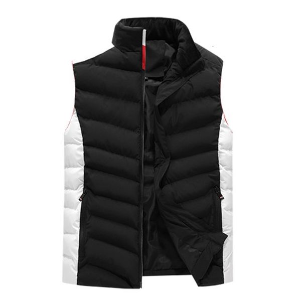 

men's autumn and winter 2021 new korean trend slim shoulder sleeveless down cotton vest women's coat, Black;white