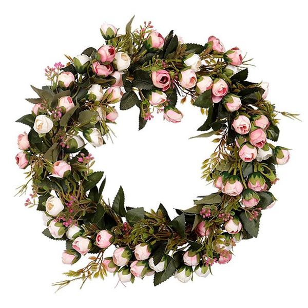 

artificial rose flower wreath ornament spring wreath for front door wedding party window wall farmhouse home decor