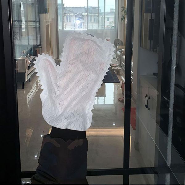 

disposable gloves white mitts non-woven cleaning with toothed electrostatic dust for kitchen household 10pcs