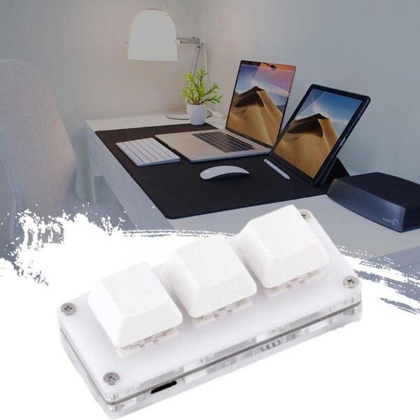 

keyboards mini 3 keys deskkeyboard copy and paste diy silver small shortcut key wired axis usb machanical gaming board n8m6